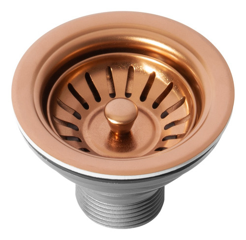 Válvula Inox Para Cuba Cozinha 4 1/2 Com Tampa (rosé Fosca)