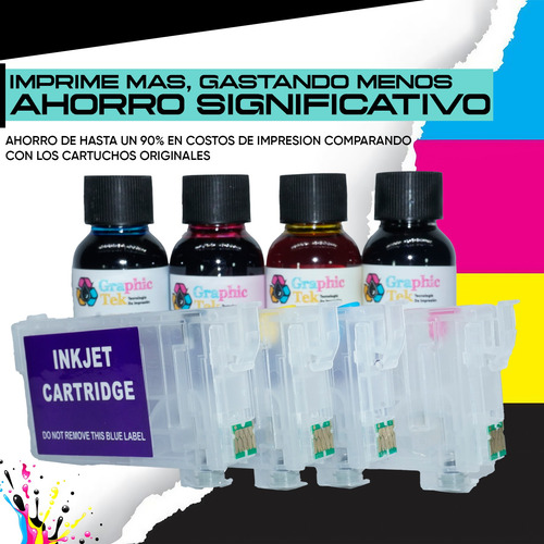 Cartuchos Rellenable Graphic Tek Compatible Epson 822 Wf4820