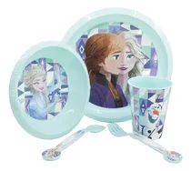 Comprar Set Bazar 5 Piezas Frozen Plato Cuenco Vaso 260 Ml Cubiertos