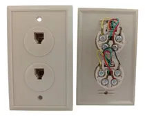 Comprar Cajetín 2 Puertos Rj11 De 4 Hilos Pared Telefono Fijo Local