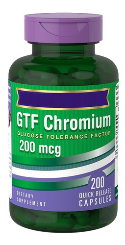 Gtf Chromium Cromo 200 Mcg Mejor Que Picolinato Cromo Glucos