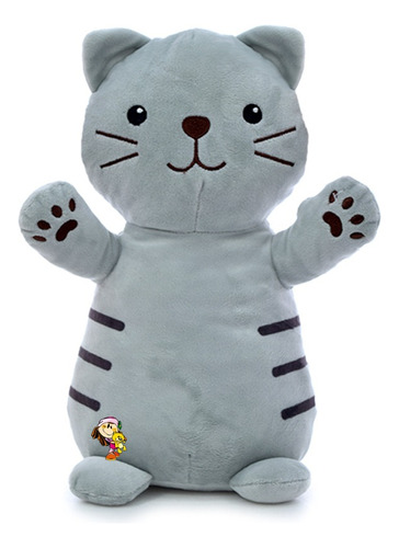 Gato De Peluche Grande 30 Cm Soft Original Gris Muy Suave 