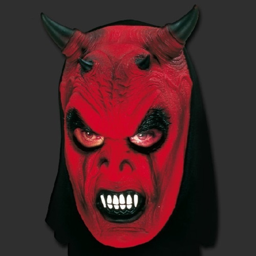 Máscara Diabo Látex Fantasia Halloween Cor Vermelho