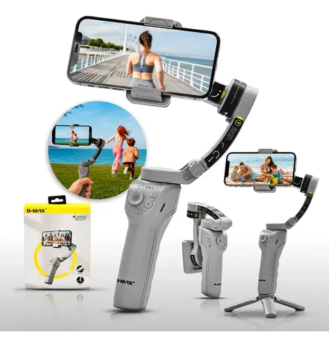 Estabilizador Com 3 Eixos Tripe Articulado Bluetooth Suporte Video Portatil Luz Camera Para Celular Android E Ios