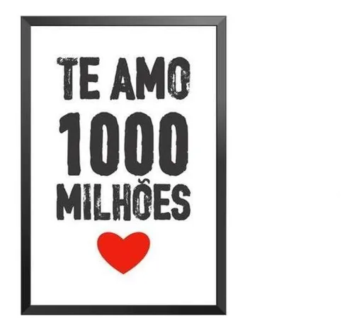 Quadro A4 Moldura Te Amo Mil Milh es Parcelamento Sem Juros mistura-p-ssaro-preto-premium-500g