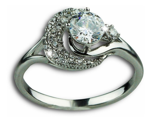 Imagen 1 de 9 de Anillo Compromiso Oro 18k Regalo Dama Mama Lujo Luna Noche 2