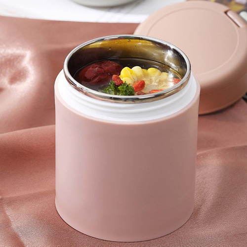 Contenedor De Almuerzo Termo Tarro De Comida Acero Rosado