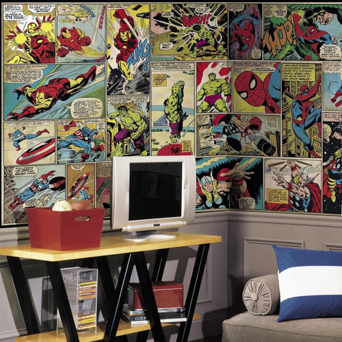 Vinilo Decorativo Pared [1c41qqqo] Comic Marvel 3.2m X 1.8m