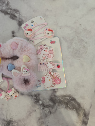 Mini Set Accesorios De Pelo Sanrio Rosa Chicle