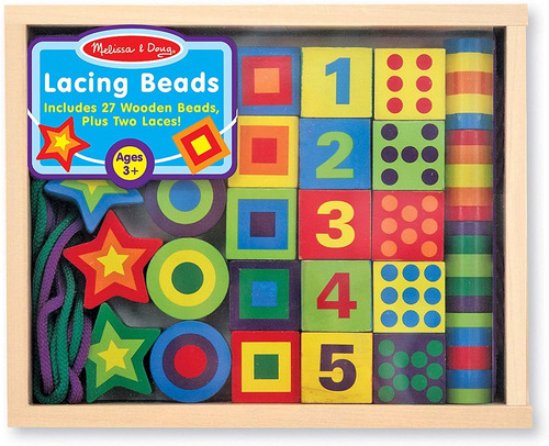  Wooden Lacing Beads In A Box Developmental Toys, Easy ...