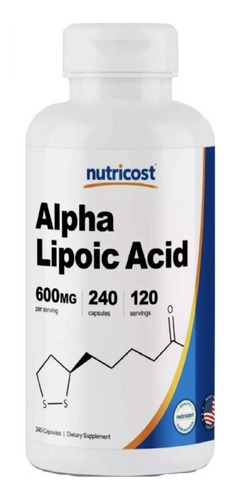 Acido Alfa Lipoico 600mg Americano 240 Capsulas Pura