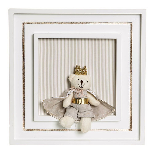 Quadro Decorativo/ Porta Maternidade Com Nome Bebê Urso Rei