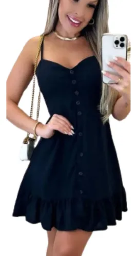 Vestido de hotsell alcinha soltinho preto
