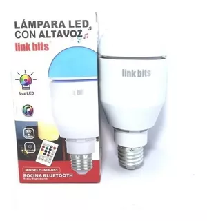 Foco Led Bocina Bluetooth Link Bits Colores Led