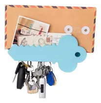 Comprar Llave Porta Llaves Y Porta Cartas Sobres Imán Organizador Llave Gigante Llavero Portallaves Magnetico Ohmyshop Color Celeste