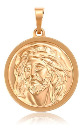 Dije Medalla Dios Jesús Cristo Oro 18k Lam Calidad Premium 