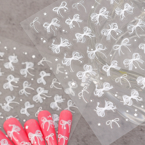Calcomanías De Manicura Diy Con Lazo Para Uñas, 2 Unidades