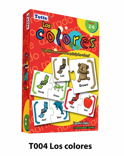 Juego Infantil Bilingüe Tipo Rompecabezas De Los Colores 3+