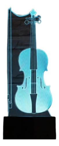 Lámpara Led Ilusión 3d Violin 7 Colores 