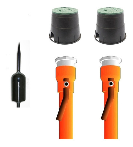 Kit Pararrayos Punta Ionizante 158m Cobertura De Protección