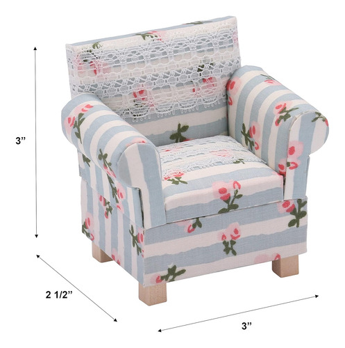 Silla De Sofá De Casa De Muñecas Con Otomano, Sillón De Mueb