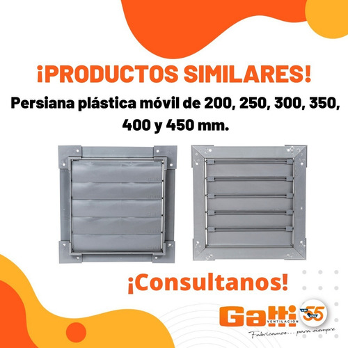 Imagen 7 de 10 de Persiana Movil Plástico Para Extractor De 4 Y 6 Pulgadas