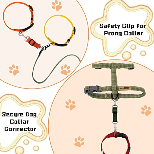 8 Pieces Dog Collar Clip Prong Collar Safety Clip Adjustable