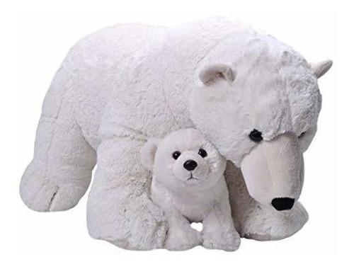 Wild Republic Jumbo Mamá Y Bebé Oso Polar, Animal De Peluche