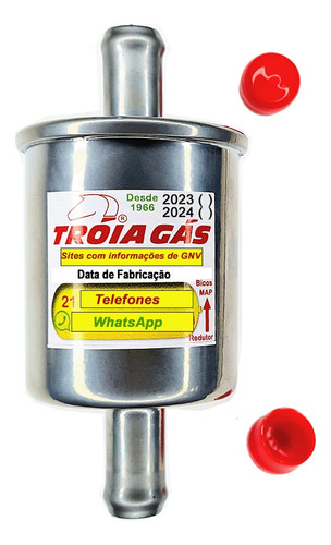 Filtro Metal Troiagas 12mm Interno Gnv 5 E 6 Geração Kit Gas