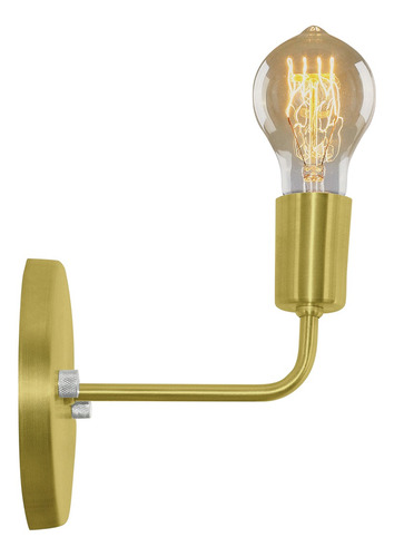 Arandela Retro Industrial Tubo Gourmet Alumínio Dourado