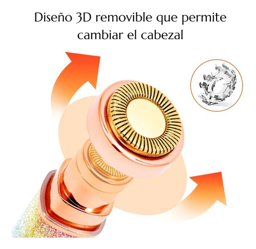 Imagen 5 de 7 de 2en1 Depilador Cejas + Rostro Eléctrico Removedor Vello Fino