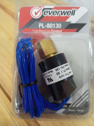 Presostato Cable Azul 1/4 Sae Baja Open=80psi Close=130psi