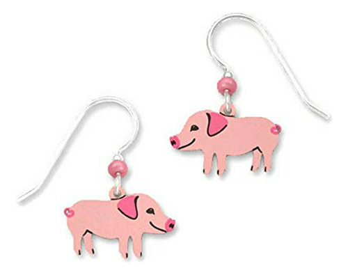 Arete De Anzuelo Para Muj Opposite Facing Pink Piggies Con P