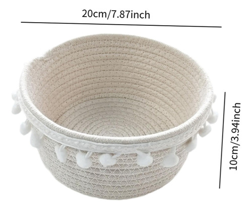 Cesta De Almacenamiento Tejido A Mano Cesta De Pan 20cmx10cm