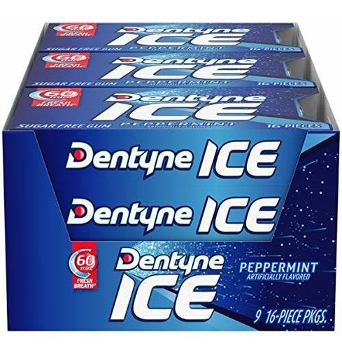 Chicle - Chicle - Chicle Dentyne Ice Peppermint Sin Azúcar, 