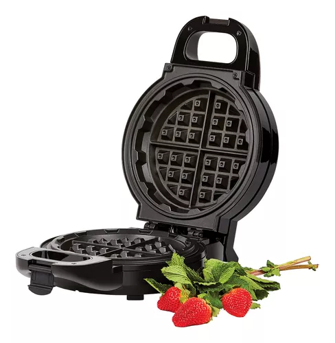 Maquina Para Hacer Waffles Giratoria Con Placas De Cocción Dobles, Color  Negro