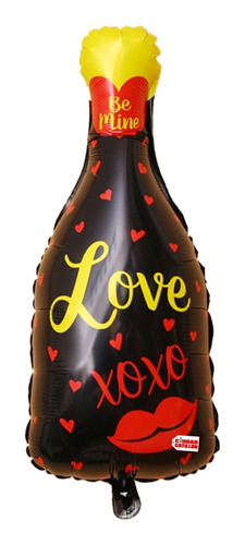 Globo Botella Love Beso Metalizado 80cm - Ciudad Cotillón