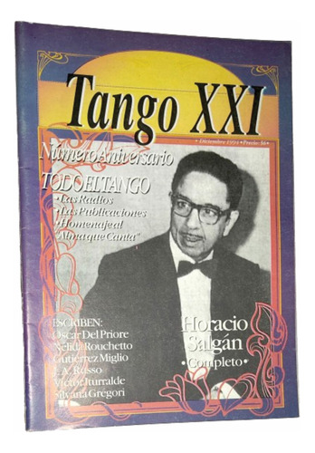 Revista Tango Xxi Nro Aniversario Horacio Salgan Año 1994