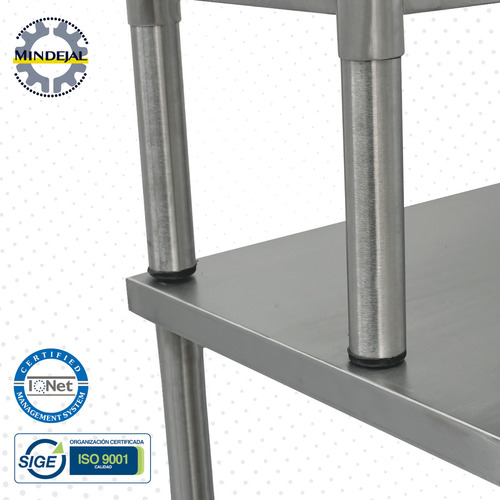 Mesa Con Repisa Acero Inoxidable 110x60x90 Cm