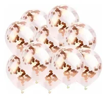 Comprar 10 Globos Transparentes Con Confetti Metalizado