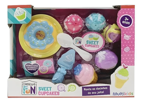 Kit Brinquedo Cozinha Infantil Sweet Cupcakes Acessórios Fun