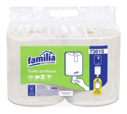 Toalla De Papel De  Mano En Rollo Familia Natural X 2 Und 