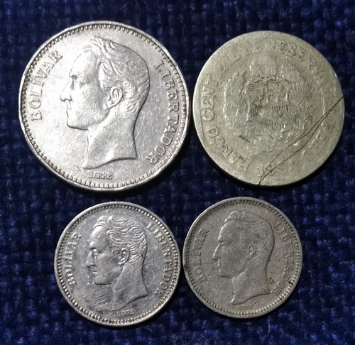 5 Monedas De Venezuela, Perú Y Argentina, Buen Estado 