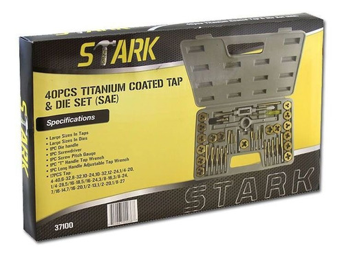 Imagen 4 de 5 de Tarraja Hex. Titanqueio Jgo. 40 Pzas. Stk37100