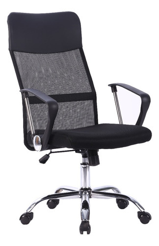 Silla De Oficina Alta Escritorio Ejecutiva Negra Niviko Color Negro