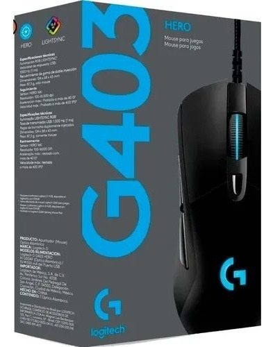 Mouse Gamer G403 Hero Original Usb Logitech G Color Negro