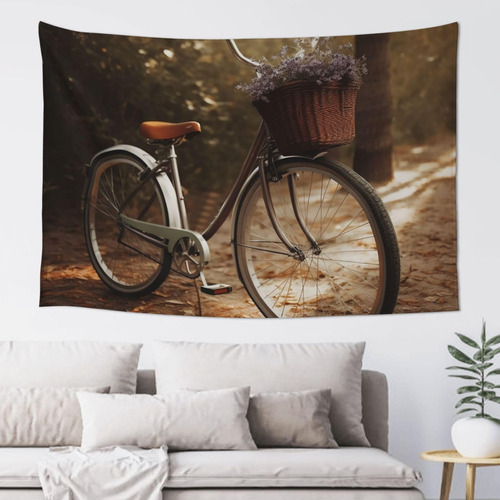 Adanti Bicycle Print Tapestry Decorative Wall Soft Wide Wal.