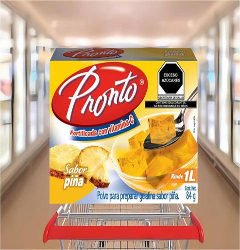 Pronto 3 Gelatinas De Agua Sabor Piña Con Vitamina C Wow