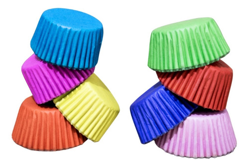 Pirotin Cupcake Nº8 Liso Multicolor X100