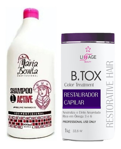 Kit Btox Detok Escova Italiana Liso Blond Violeta 1kg 
